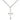 Small sterling silver Catholic cross necklace with 5/8 inch pendant on 18 inch chain by Bliss Manufacturing