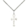 Small Sterling Silver Catholic Cross Necklace 1/2 x 1/4 inch pendant on 18 inch chain by Bliss