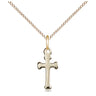 Small 14kt Gold Filled Catholic Cross Necklace 1/2 x 1/4 inch pendant on 18 inch chain by Bliss