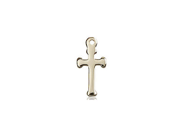 Small 14kt Solid Gold Catholic Cross Pendant 1/2 inch by Bliss Manufacturing USA