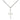 Sterling silver small Catholic cross necklace with 1/2 by 1/4 inch pendant on 18 inch curb chain by Bliss