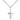 Sterling silver small Catholic cross necklace 5/8 x 3/8 inch with 18 inch lite curb chain by Bliss