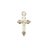 14kt Solid Gold Small Cross Pendant 5/8 x 3/8 inches handcrafted in USA by Bliss Manufacturing
