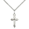 Small Sterling Silver Cross Necklace 5/8 x 3/8 inch pendant with 18 inch chain handcrafted by Bliss Manufacturing USA