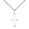 Sterling Silver Small Cross Necklace 5/8 x 3/8 pendant with 18 inch chain handcrafted by Bliss