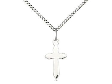 Sterling Silver Small Cross Necklace 5/8 x 3/8 pendant with 18 inch chain handcrafted by Bliss