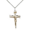 Two-Tone Gold Filled Sterling Silver Nail Crucifix Necklace 1 1/8 x 5/8 inches with 18 inch chain by Bliss