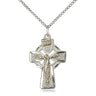 14kt Gold Filled and Sterling Silver two-tone medium Celtic crucifix necklace 1 inch by Bliss