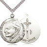 Sterling Silver St. John Paul II Patron Saint Medal Necklace 1 1/4 x 1 1/8 inches with 24 inch chain by Bliss