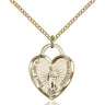 Gold Filled Our Lady of Guadalupe Heart Necklace 3/4x5/8 with 18 inch Chain by Bliss Manufacturing