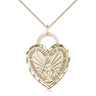 14kt gold filled Miraculous Heart medal necklace 1 x 3/4 inches on 18 inch chain by Bliss