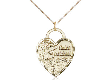 14kt Gold Filled St. Michael the Archangel Medal Necklace 1 inch pendant 18 inch chain Bliss USA