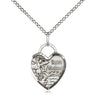 Small Sterling Silver St. Michael the Archangel Heart Patron Saint Medal Necklace 5/8 inch by 1/2 inch on 18 inch chain by Bliss