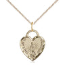 Small 14kt gold filled Our Lady of Guadalupe heart necklace with 18 inch chain by Bliss Manufacturing