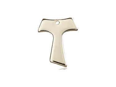 14kt Solid Gold Tau cross pendant 3/4 inch by 5/8 inch handcrafted by Bliss Manufacturing
