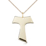 14kt Gold Filled Tau cross necklace 1 inch by 3/4 inch with 18 inch chain by Bliss Manufacturing