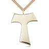 14kt Gold Filled Large Tau Cross Pendant Necklace 1.5 inch by 1.25 inch on 24 inch chain by Bliss