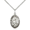 Sterling Silver Our Lady of Perpetual Help Medal Necklace 3/4 x 1/2 inch on 18 inch Chain by Bliss