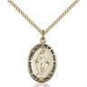 Gold Filled Miraculous Medal Necklace 3/4 x 3/8 with 18 inch Chain by Bliss Manufacturing