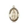 14kt solid gold St. Peregrine cancer patron saint medal pendant 3/4x1/2 inch handcrafted by Bliss