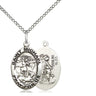 Sterling Silver St. Michael the Archangel Patron Saint Medal Necklace 3/4 x 1/2 inch with 18 inch Chain by Bliss