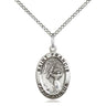 Sterling Silver St. Francis of Assisi Patron Saint Medal Necklace 3/4 inch with 18 inch Chain by Bliss
