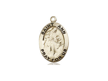 14kt Solid Gold St. Ann Medium Medal Pendant 3/4 x 1/2 by Bliss USA