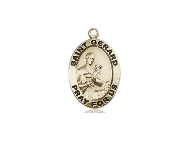 14kt solid gold St. Gerard Majella patron saint medal pendant, 3/4 x 1/2 inches, handcrafted by Bliss