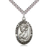 Sterling Silver St. Christopher patron saint medal necklace, 1 inch by 5/8 inch pendant with 24 inch chain, handmade by Bliss