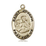 14kt solid gold St. Joseph patron saint medal pendant 1 inch by 5/8 inch handcrafted by Bliss Manufacturing USA