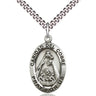 Sterling Silver Caridad del Cobre Medal Necklace 1 inch by 5/8 inch with 24 inch Chain by Bliss