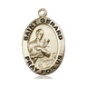14kt Solid Gold St. Gerard Patron Saint Medal Pendant 1 x 5/8 Handcrafted by Bliss Manufacturing