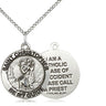 Sterling Silver St. Christopher Medal Necklace 3/4 inch pendant on 18 inch curb chain by Bliss Manufacturing