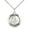 Sterling silver St. Ann patron saint medal necklace 3/4 x 3/4 pendant 18 inch chain USA made by Bliss