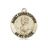14kt Solid Gold St Christopher Patron Saint Medal Pendant 3/4 inch Medium Handcrafted by Bliss USA