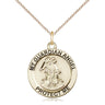 14kt Gold Filled Guardian Angel Necklace 3/4x3/4 pendant on 18 inch curb chain by Bliss Manufacturing