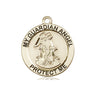14kt Solid Gold Guardian Angel Medal Pendant 3/4 x 3/4 inches handcrafted in USA by Bliss