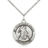 Sterling Silver Guardian Angel Necklace 3/4x3/4 pendant on 18 inch curb chain by Bliss Manufacturing