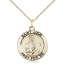 14kt Gold Filled St. Jude Patron Saint Medal Necklace 3/4 inch pendant 18 inch chain Bliss