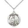 Sterling silver St. Jude patron saint medal necklace 3/4 inch square with 18 inch chain by Bliss Manufacturing