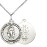 Sterling silver Miraculous Medal necklace 3/4 inch pendant 18 inch chain handcrafted by Bliss