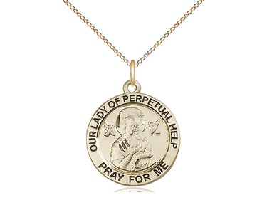 14kt Gold Filled Our Lady of Perpetual Help Medal Necklace with 18 inch Chain Handcrafted by Bliss