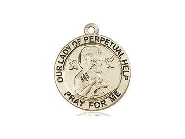 14kt solid gold Our Lady of Perpetual Help medal pendant 3/4 inch by 3/4 inch handmade by Bliss