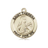 14kt solid gold St. Theresa patron saint medal pendant 3/4 inch handcrafted by Bliss