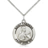 Sterling silver St. Theresa patron saint medal necklace 3/4 inch pendant 18 inch curb chain by Bliss