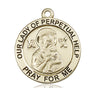 14kt Solid Gold Our Lady of Perpetual Help Medal Pendant 1x7/8 inch by Bliss Manufacturing