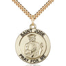 Gold Filled St. Jude Patron Saint Medal Necklace 1 inch by 7/8 inch on 24 inch chain by Bliss Manufacturing