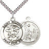 Sterling Silver St. Michael Archangel Patron Saint Medal Necklace 1x7/8 inch with 24 inch Chain by Bliss