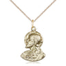 14kt Gold Filled Head of Christ Catholic pendant necklace 3/4 inch by 1/2 inch on 18 inch chain by Bliss