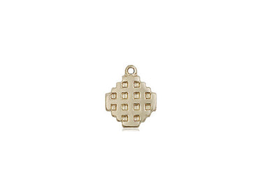 Small 14kt Solid Gold Jerusalem Cross Pendant 3/8 x 1/4 inch handcrafted by Bliss Manufacturing